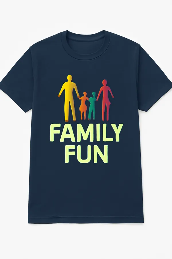 Family Fun Graphic Tee – Soft Cotton Blend Shirt for Parents and Kids | Casual Wear, Comfortable and Durable | Perfect for Family Events & Gifting