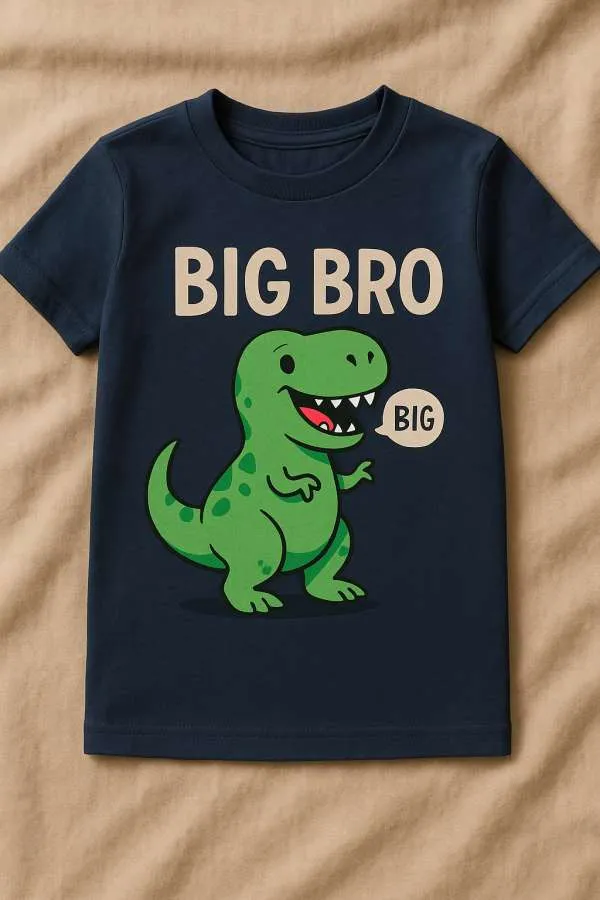 Big Brother Dinosaur Graphic Tee – Cotton Blend Matching Family T-Shirt – Toddler & Youth Sizes
