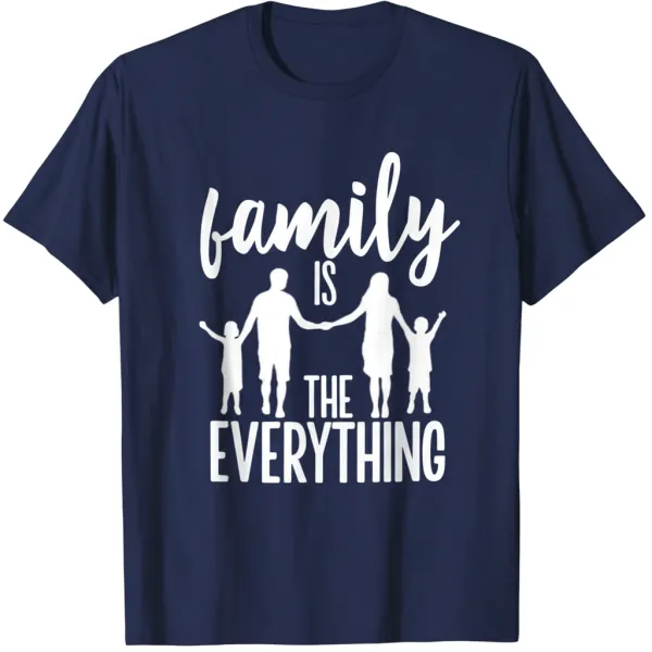 Family Silhouette Graphic Tee - Soft Cotton Blend Casual Wear for Men & Women