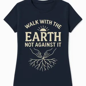 Earthbound Vibes Tee – Minimalist Line Art Shirt for Grounded Souls