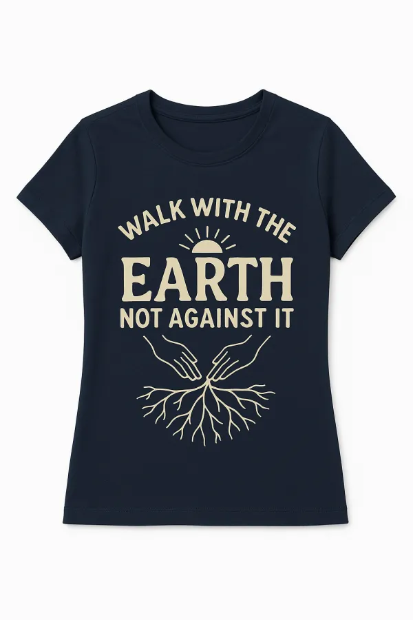 Earthbound Vibes Tee – Minimalist Line Art Shirt for Grounded Souls